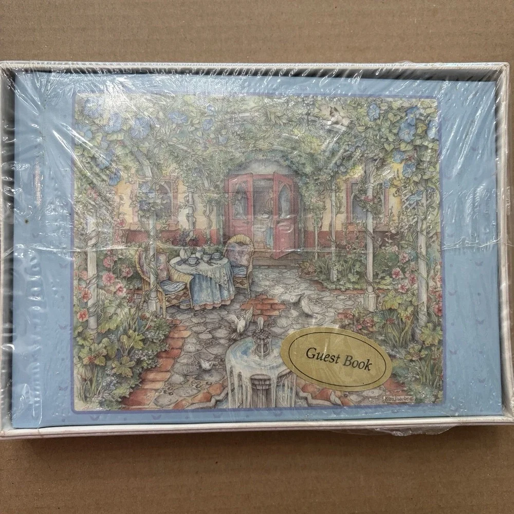 Vintage Kim Jacobs Morning Glory Tea Guest Book NOS Sealed